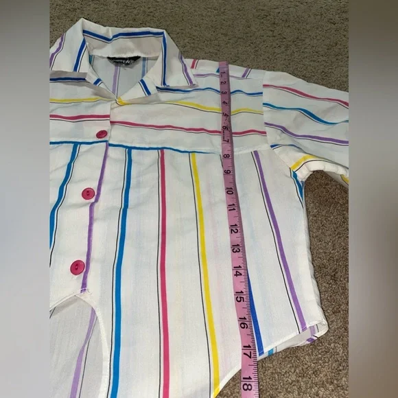 Sauci 80’s Tie Crop Top - Picture 3 of 6